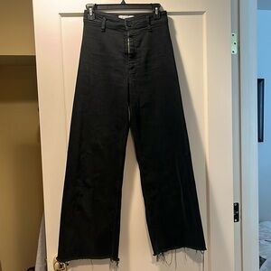 Zara High Waist Marine Straight Leg Denim